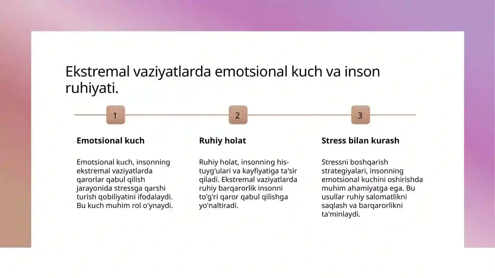 Ekstremal vaziyatlarda inson emotsional - irodaviy xususiyatlarining o'rni . 3