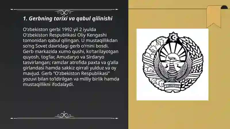 O'zbekiston davlat ramzlari:Gerb pul bayroq 3