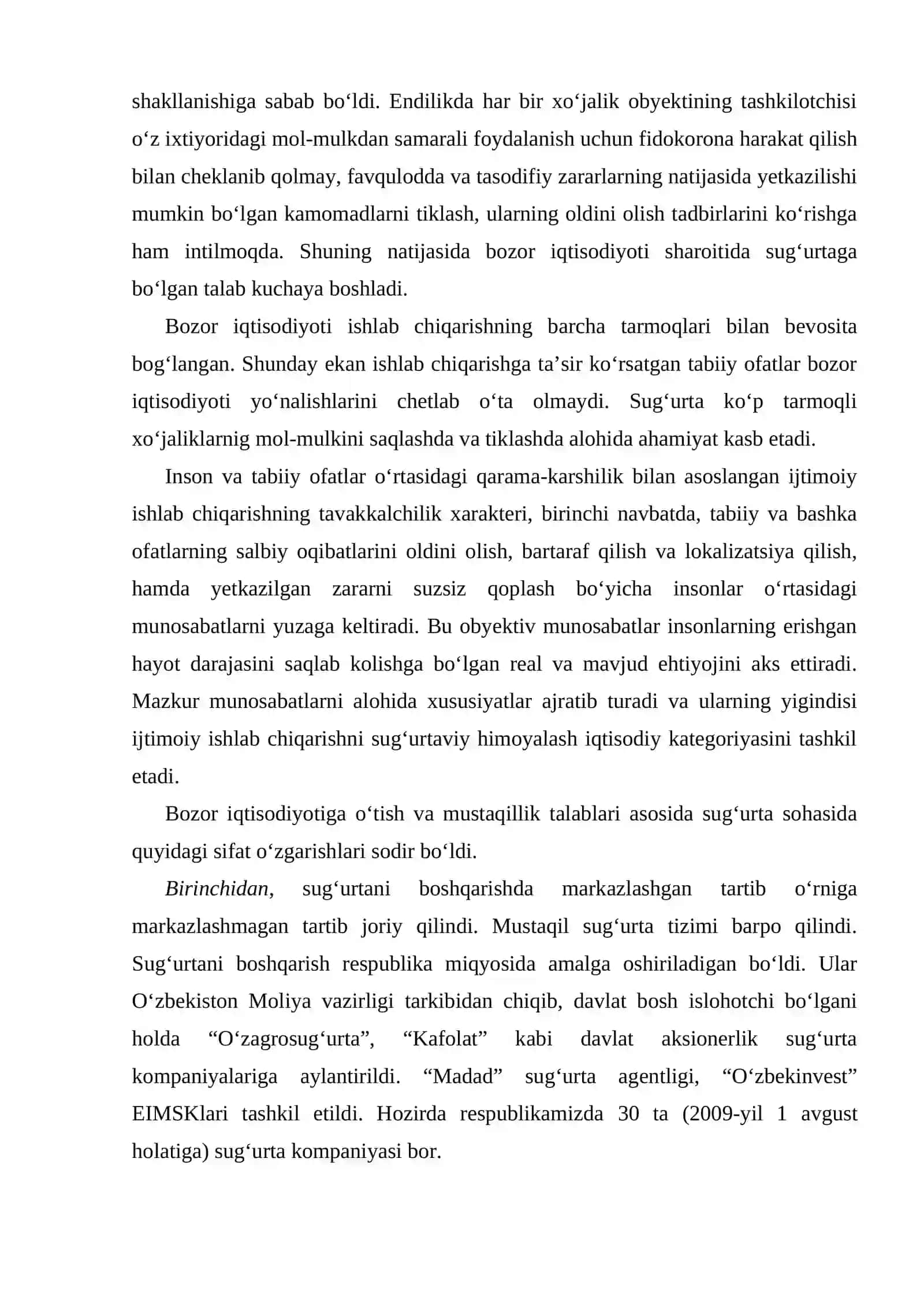 Sug'urtaning Iqtisodiyotdagi Ahamiyati 3