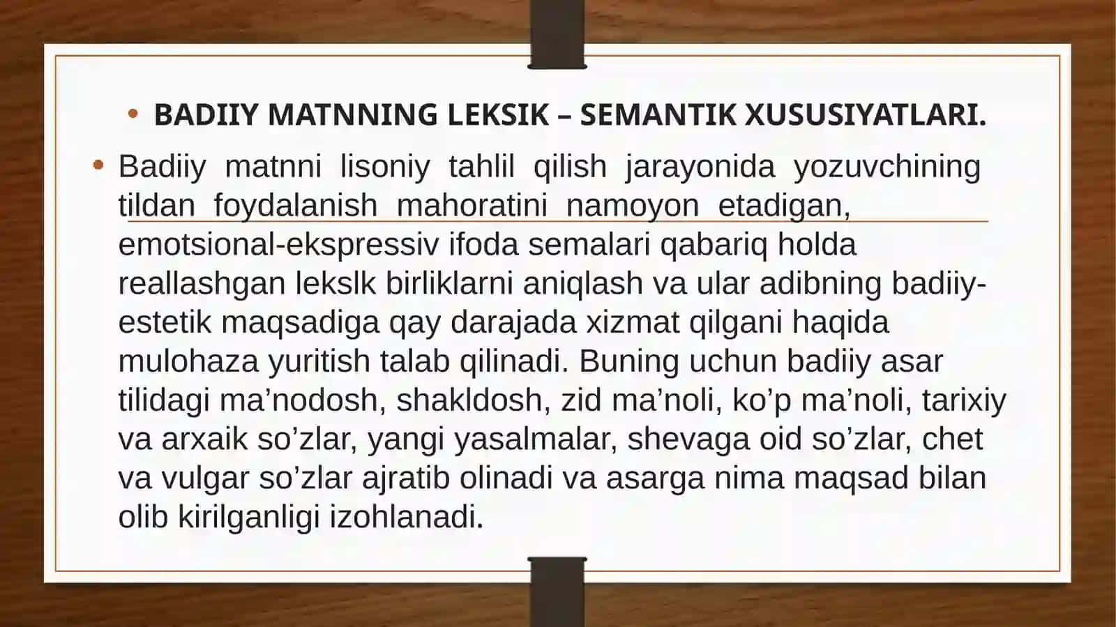 Badiiy matnning leksik- semantik xususiyatlari 3