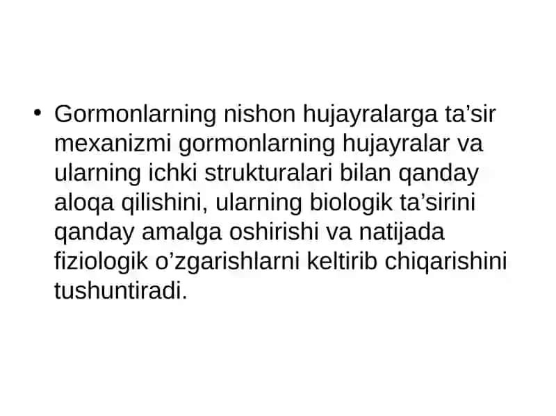 Gormonlarning nishon hujayralarga ta’sir mexanizmi 3