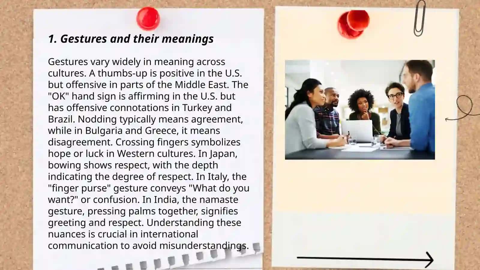 Extralinguistic issues in cross-cultural communication: bodylanguage, taboos 3