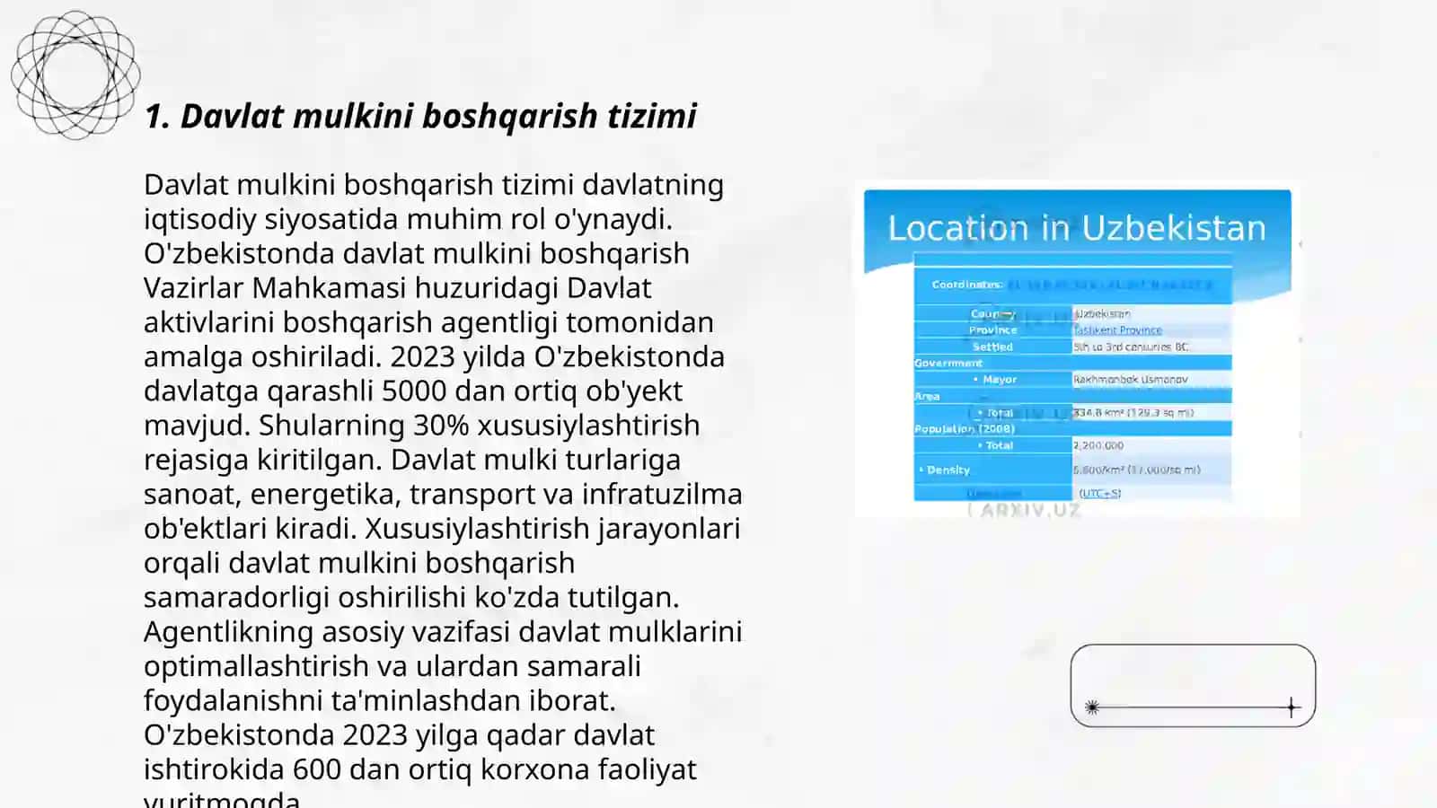 Davlat mulkini boshqarish tizimi 3