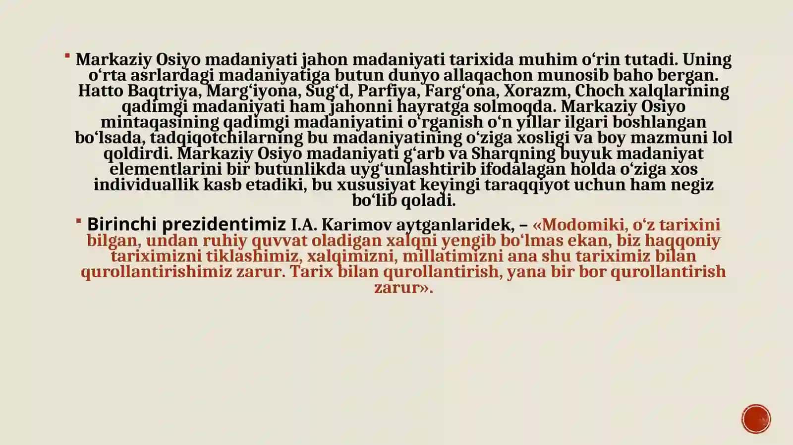 Markaziy Osiyo madaniyati jahon madaniyati tarixida 3