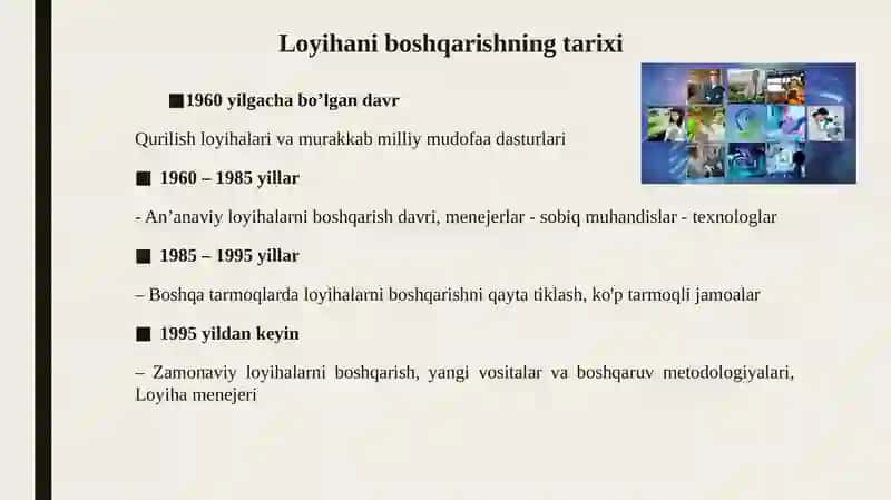 Loyihalarni boshqarishning konsepsiyasi 3