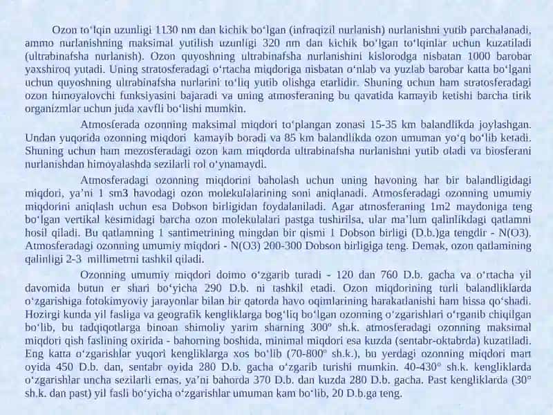 Ozon qatlamining miqdorini o‘zgarishi 3