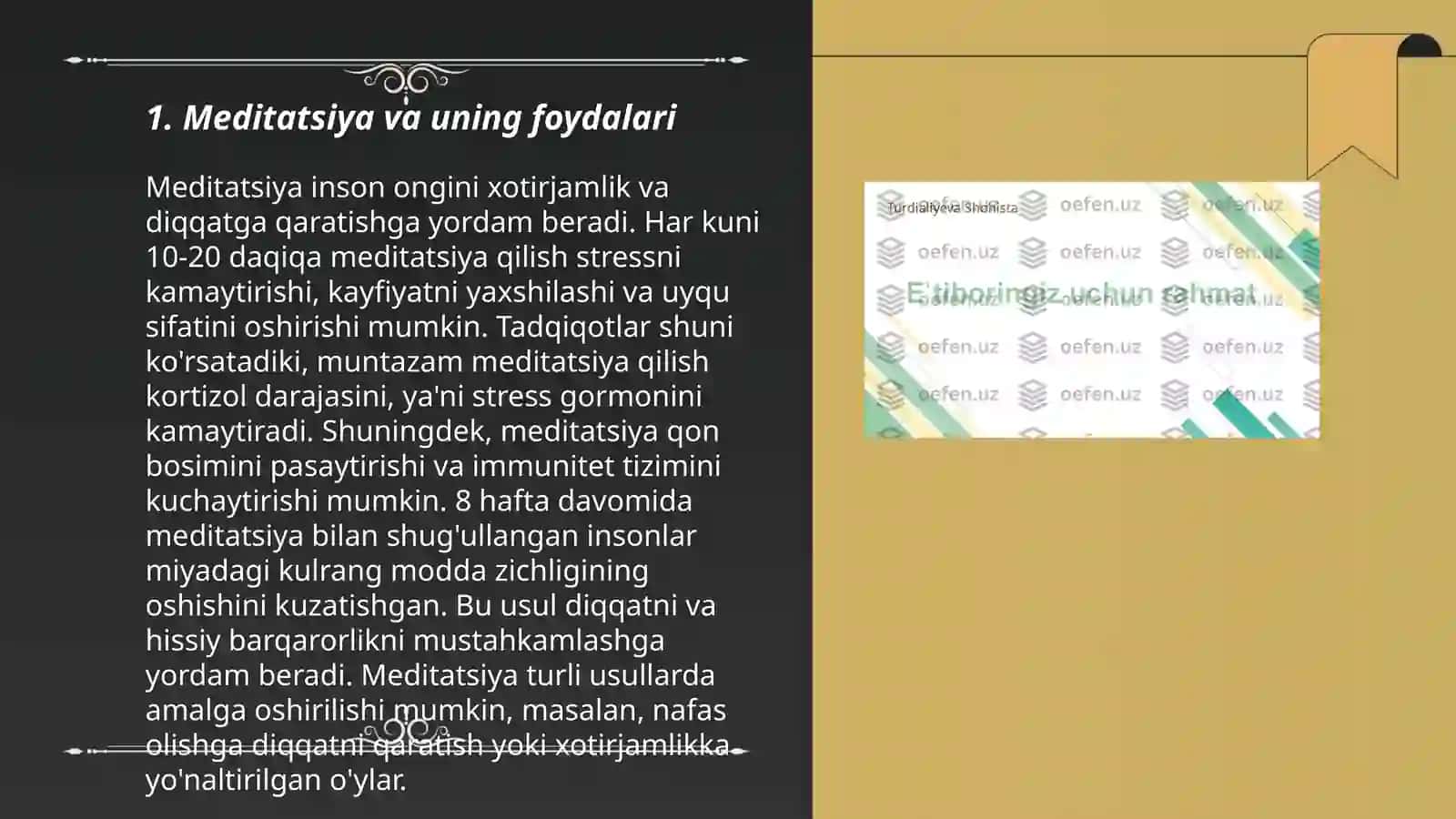 Ruhiyatni sog'lomlashtirish usullari 3
