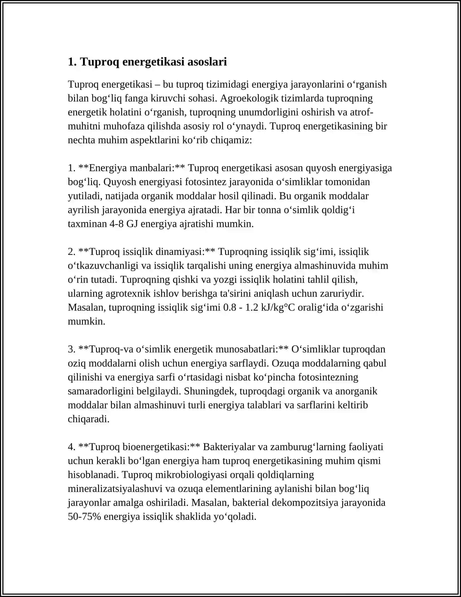 Tuproqning BIOENERGETIK TASNIFI 3