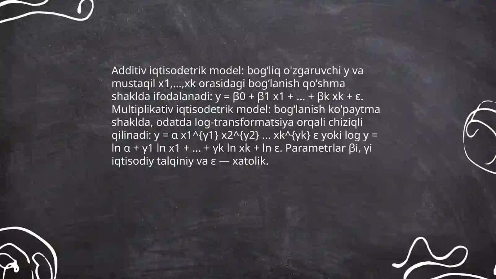 Additiv va multiplikativ ekonometrik modellarni tuzish 3