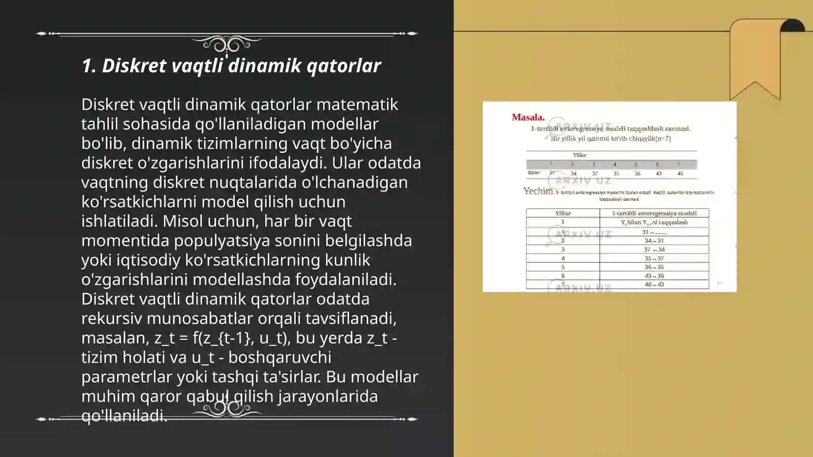 Dinamika qatorlari 3