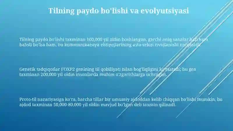 Tilning paydo bo'lishi 3