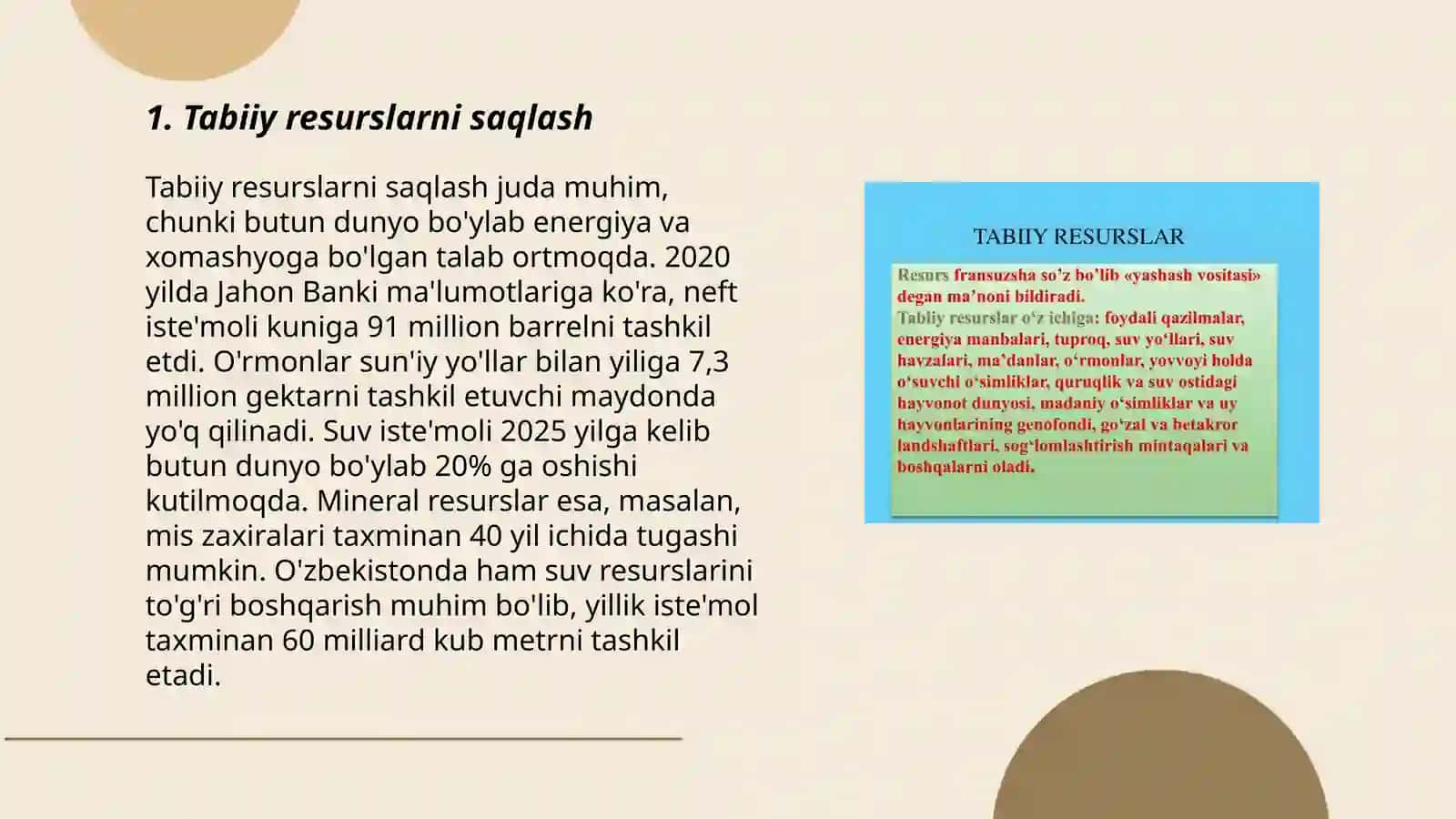 Tabiy resurslarni boshqarish 3