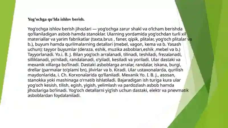 Yog’ochga qo’lda ishlov berish 3