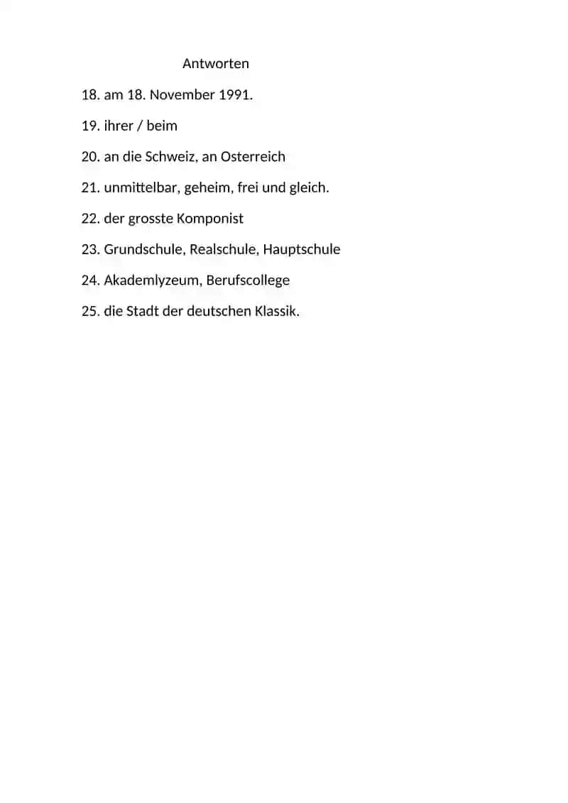 Die Testfragen fur IX Klasse 3