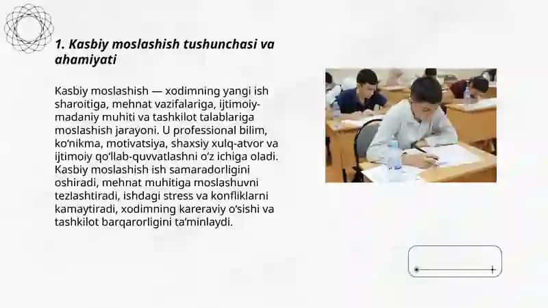 Kasbiy moslashish jarayoni 3