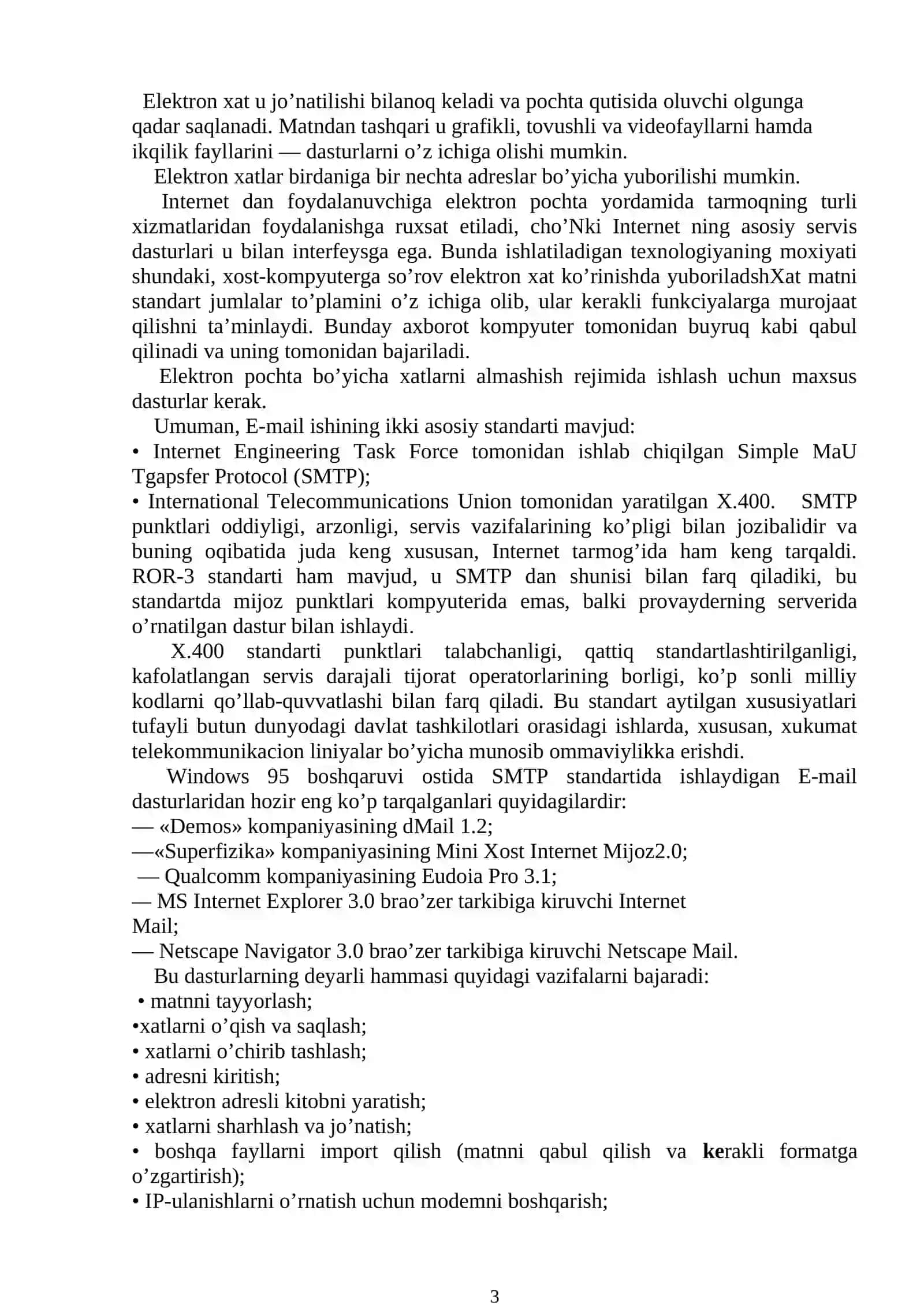 Еlektron pochta xizmatlaridan foydalanish 3