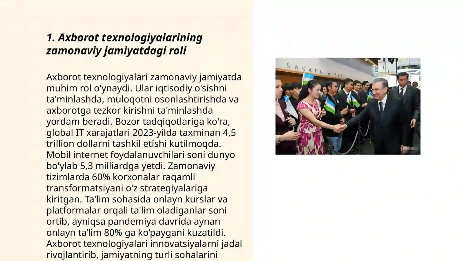Axborotning jamiyatdagi o'rni va ahamiyati 3