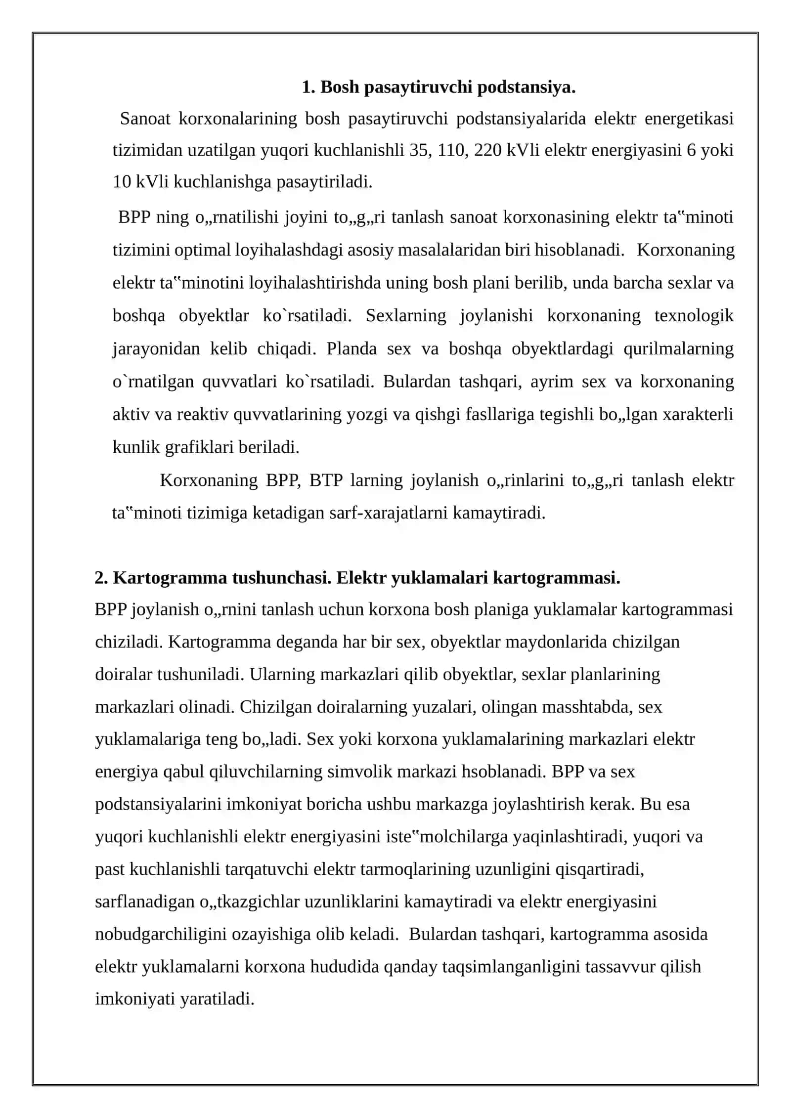 ELETR YUKLAMALARI KARTOGRAMMASI VA YUKLAMALARNING SHARTLI MARKAZINI ANIQLASH 3