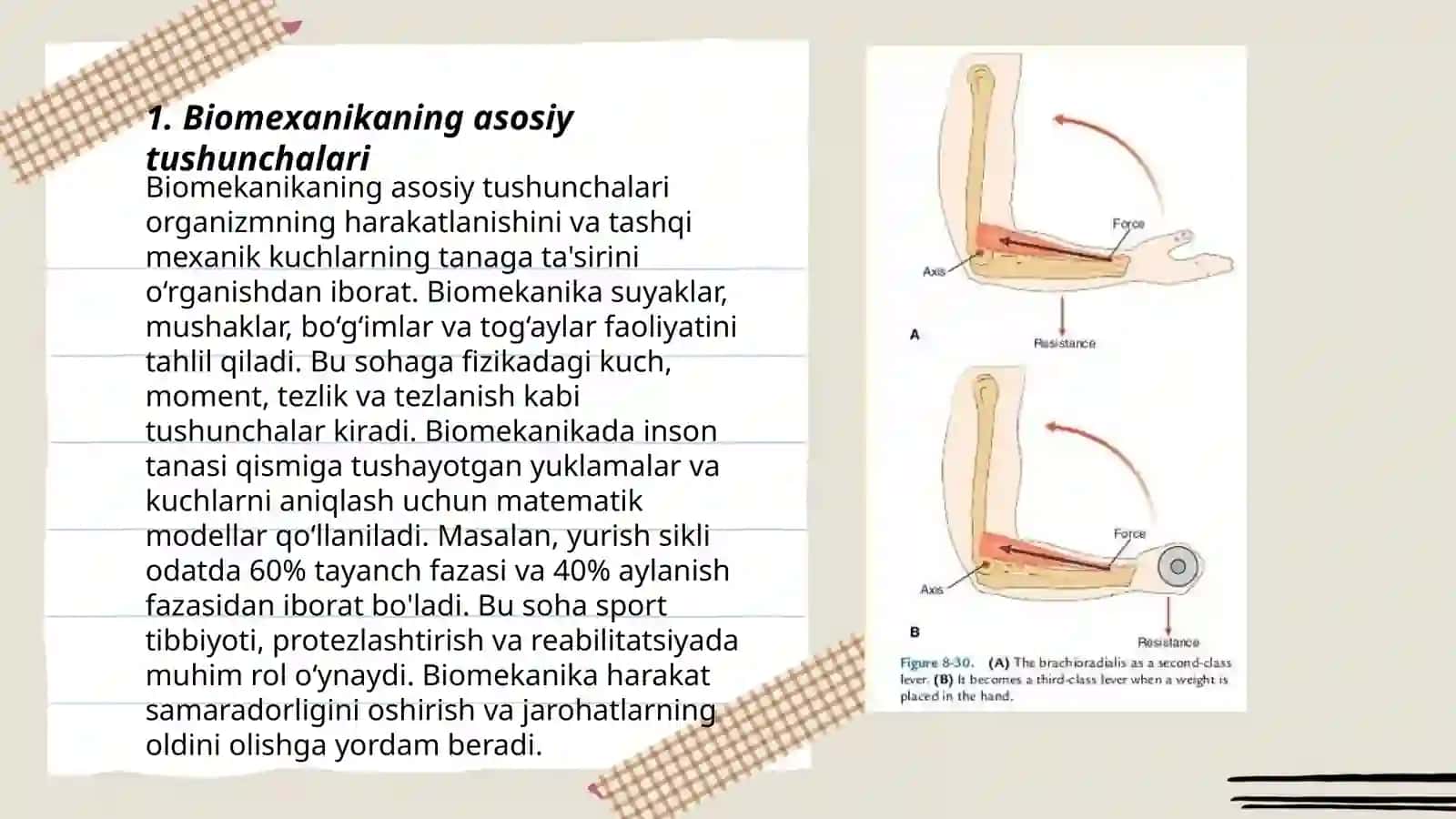 Biomexanika asosiy tushunchalari 3