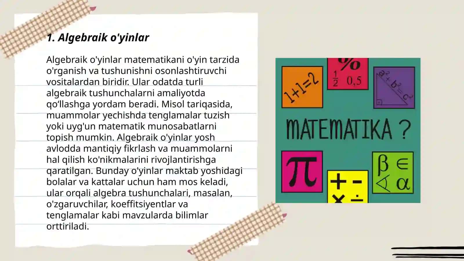 Matematik oʻyinlar 3