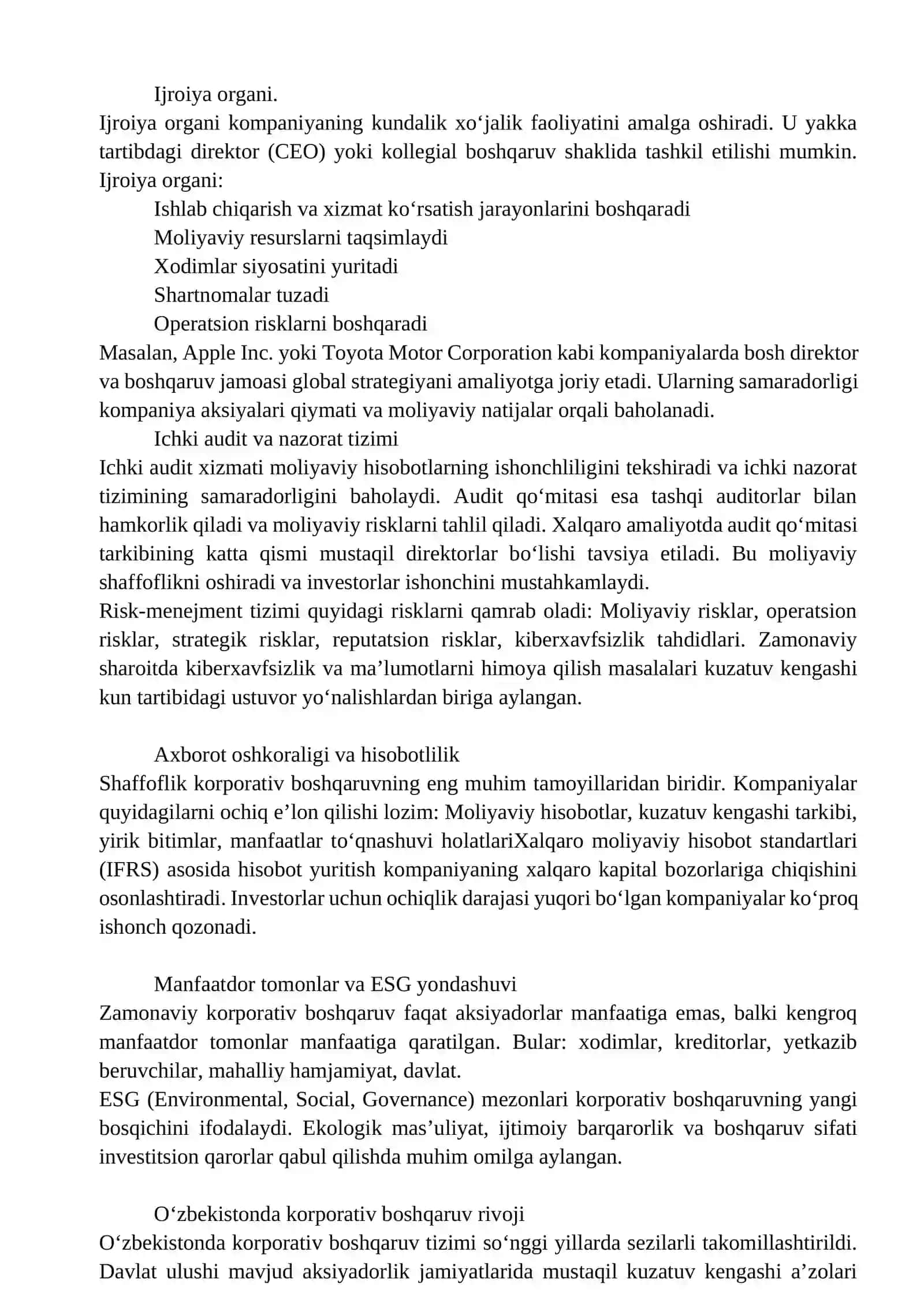 Korporativ boshqaruv organlari faoliyati 3