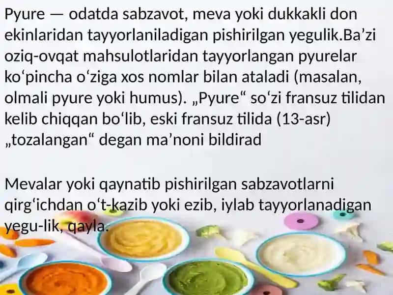 Meva va sabzavotlardan pyure ishlab chiqarish biotexnologiyasi 3