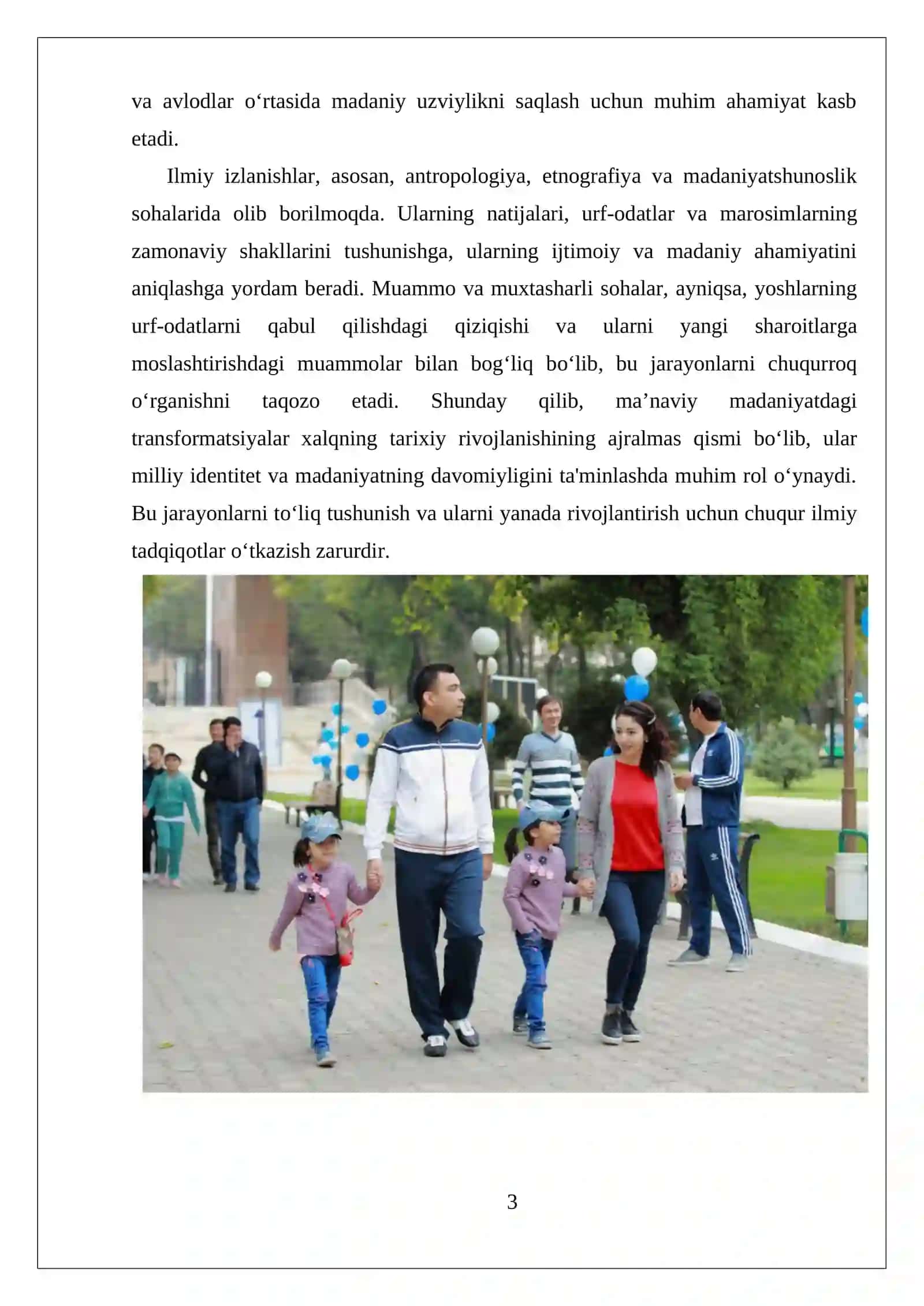 MA’NAVIY MADANIYATDAGI TRANSFORMATSIYALAR (XALQLARNING URF-OFATLARI VA MAROSIMLARIDA RO‘Y BERGAN O‘ZGARISHLAR) 3