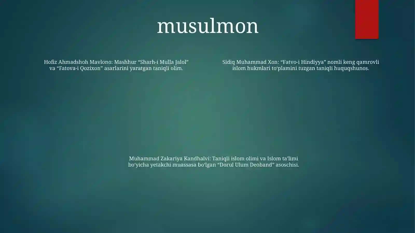 Yurtimiz Allomalarining Islom Diniga Qo'Shgan Hissasi 3