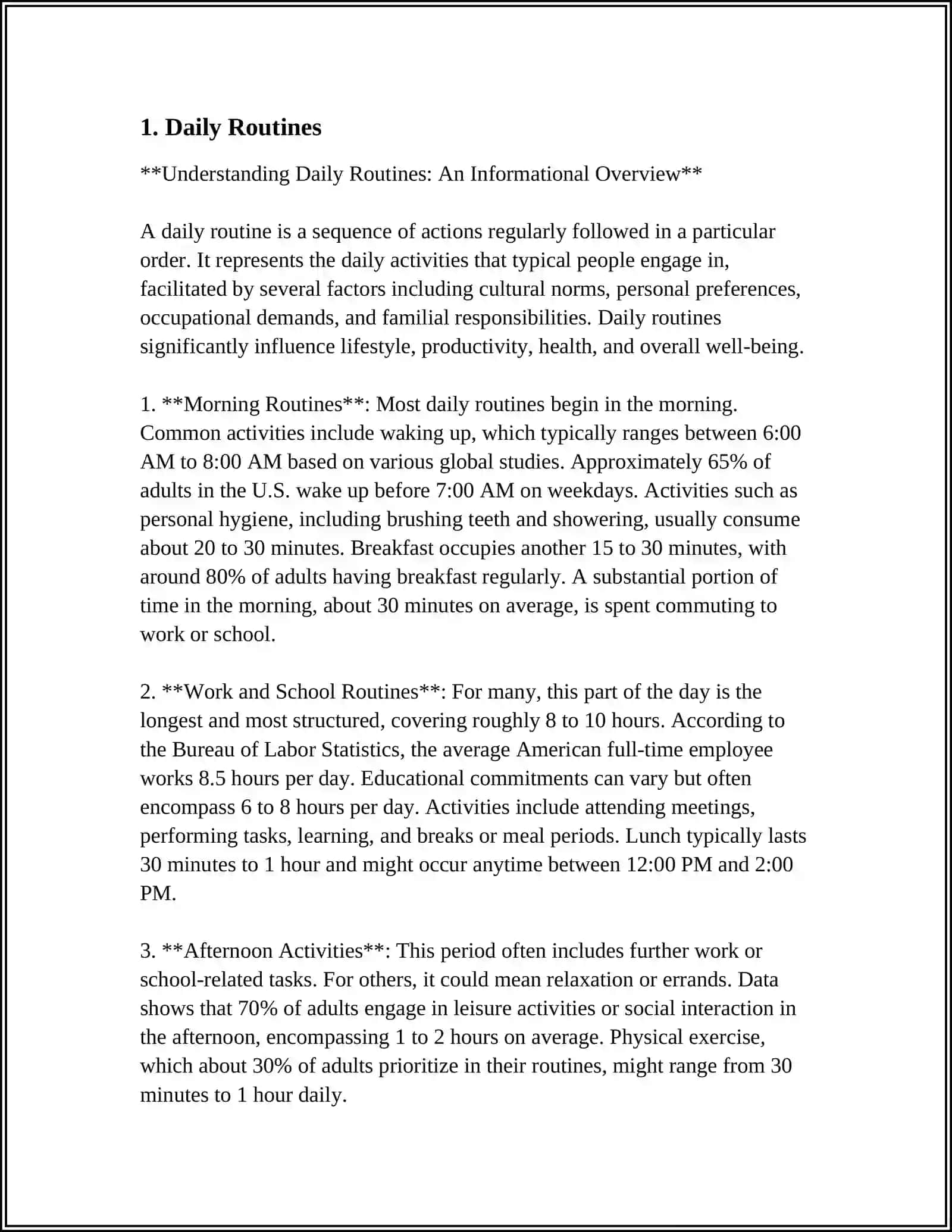 Understanding Daily Routines: An Informational Overview 3