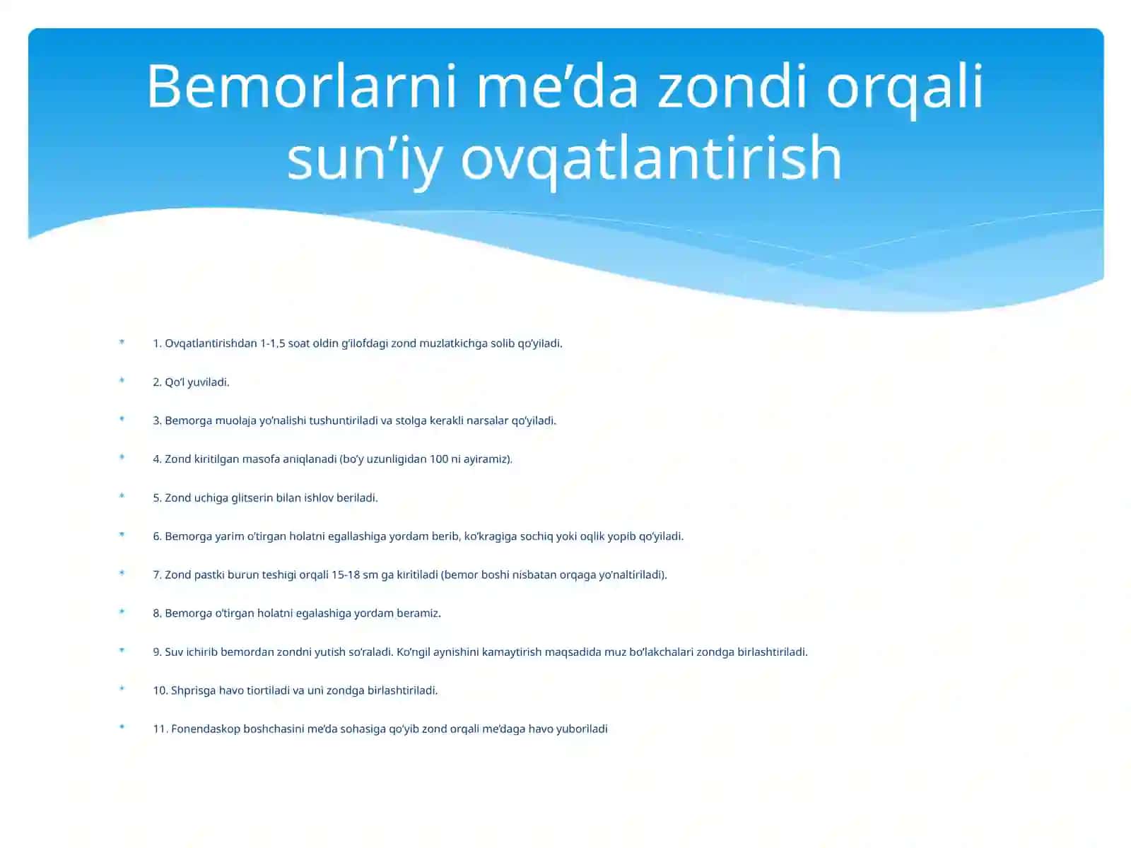 Xirurgik bemorlar ovqatlanishi 3