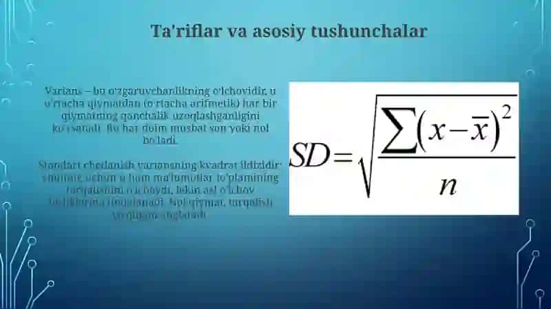 Dispersiyavao'rtachakvadratiktafovutxossalari 3