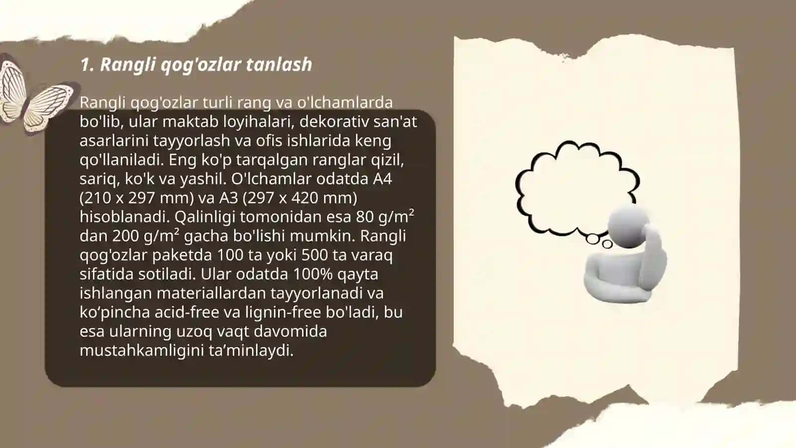 Rangli qog'ozlar tanlash 3
