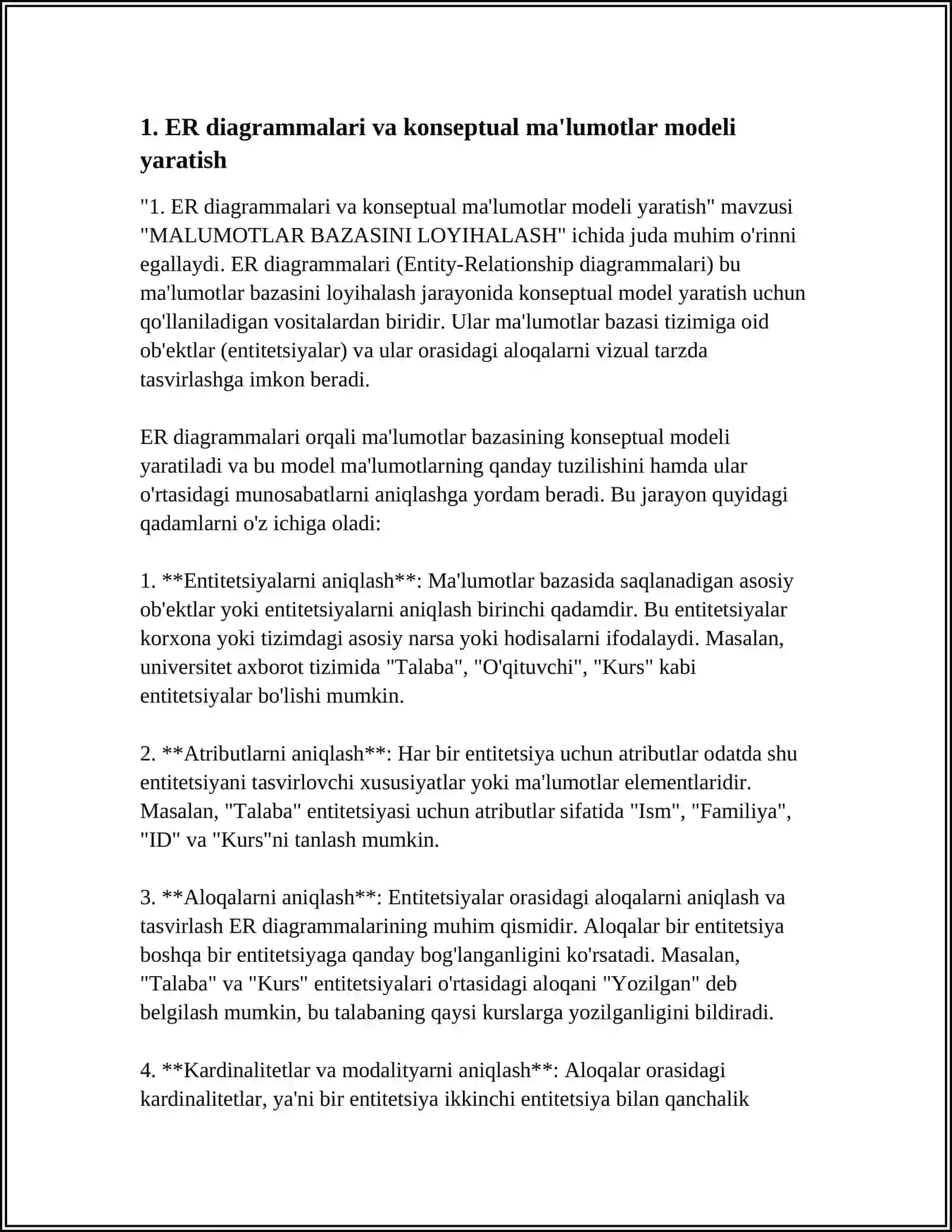 MALUMOTLAR BAZASINI LOYIHALASH 3