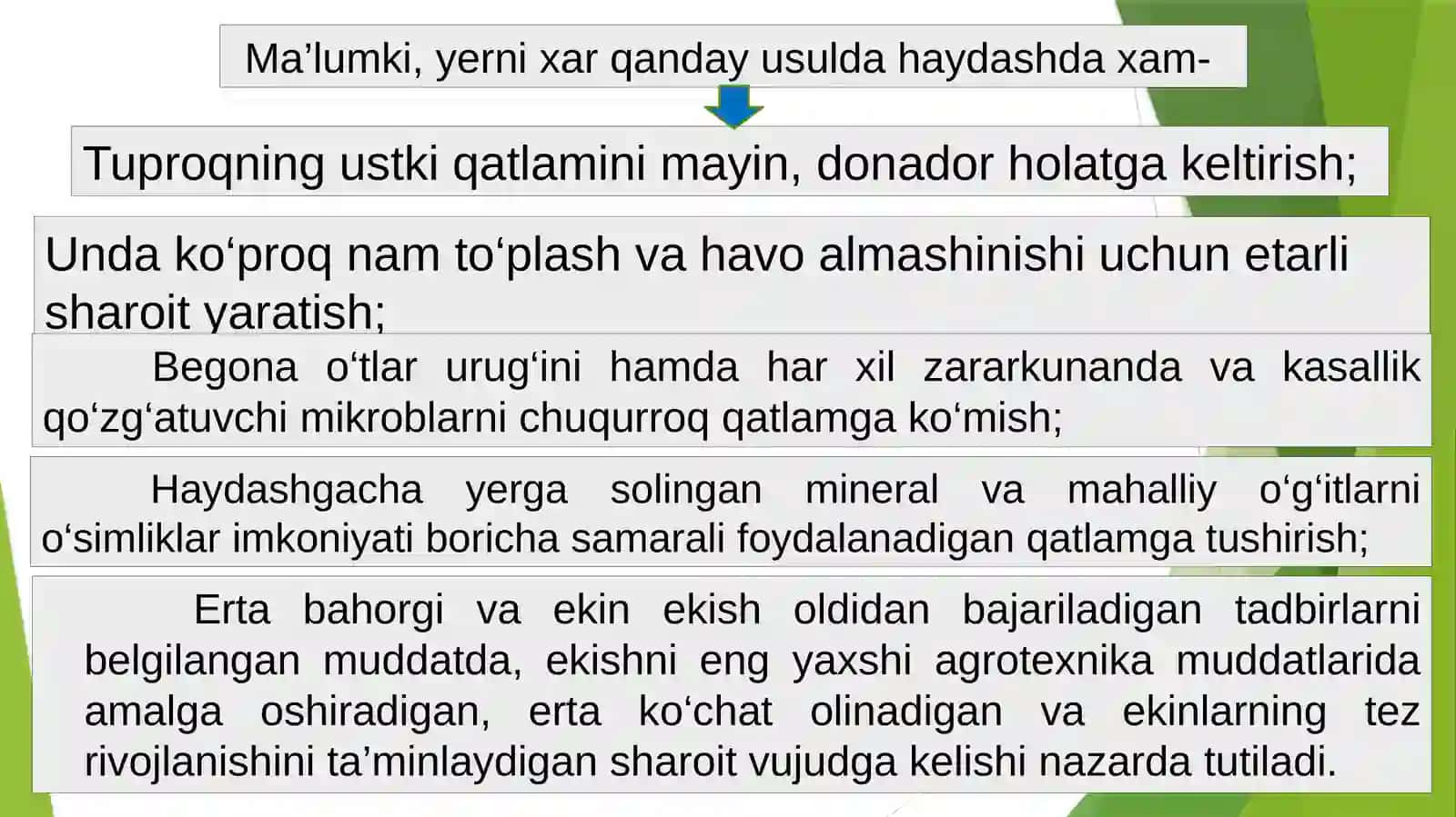 Kuzgi shudgorning ahamiyati 3