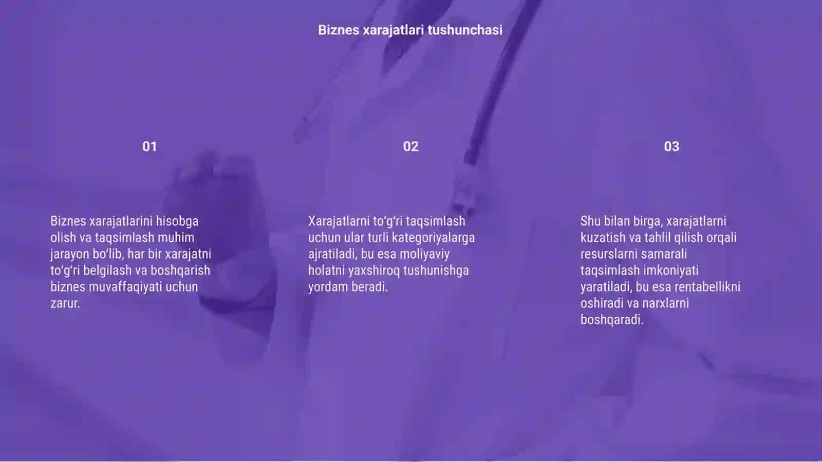 Biznes xarajatlarini hisobga olish va taqsimlash 3