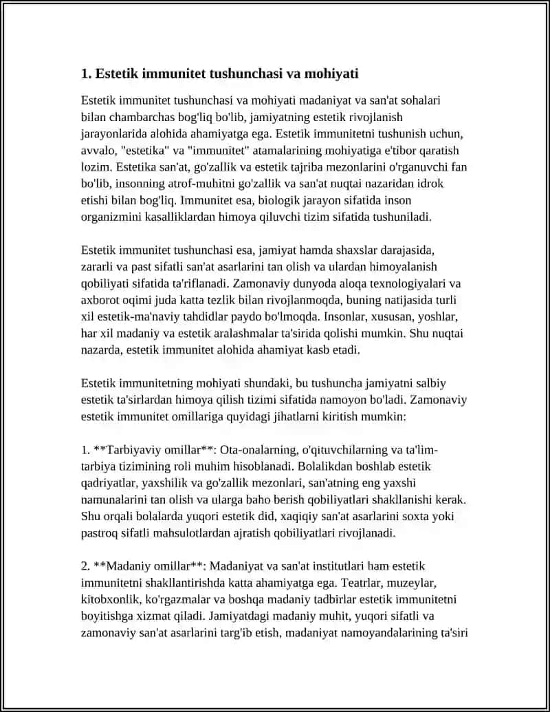 ESTETIK IMMUNITET REFERAT 3