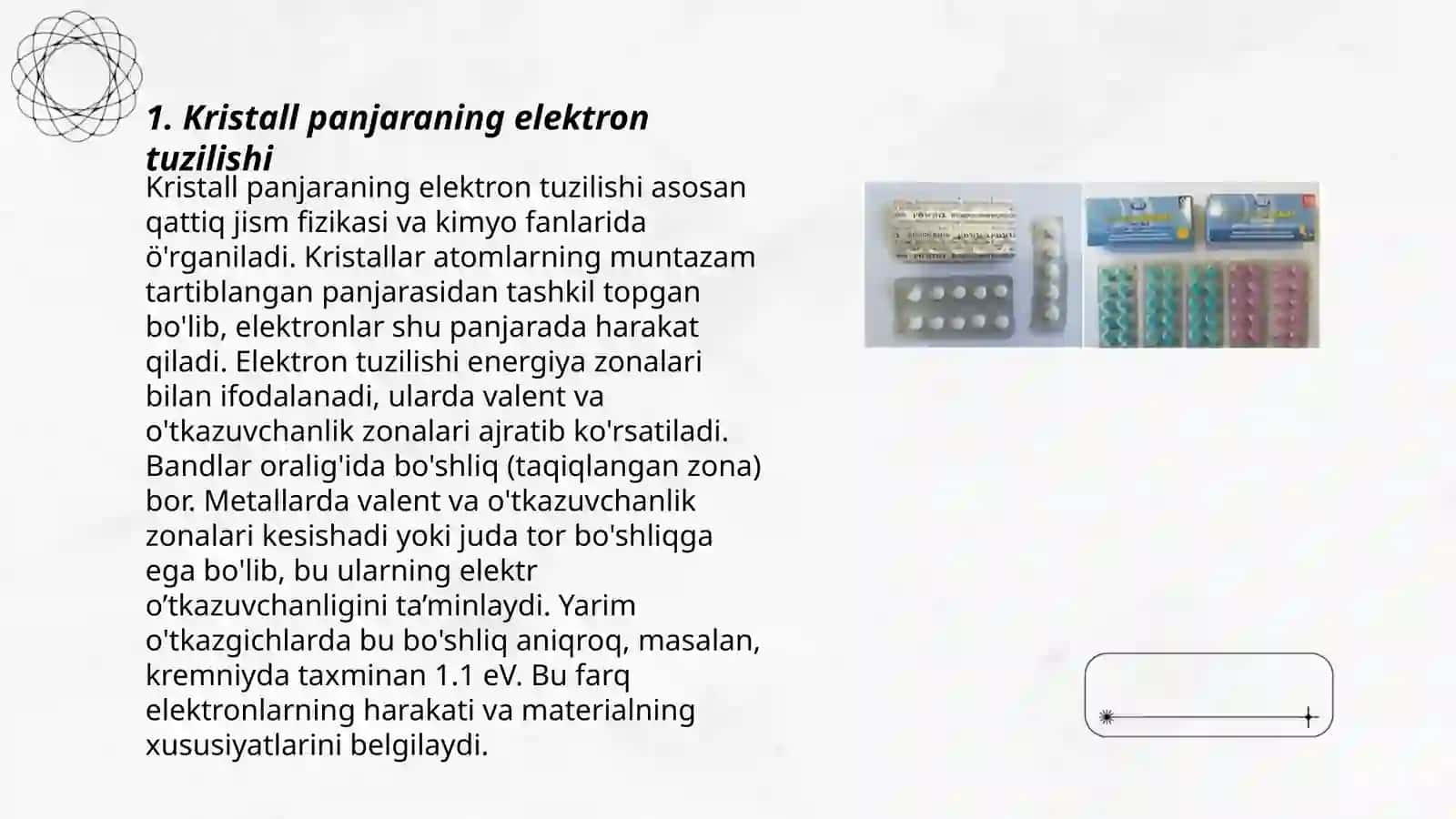 Qattiq jisimlarda elektironlarning energetik holatlari 3