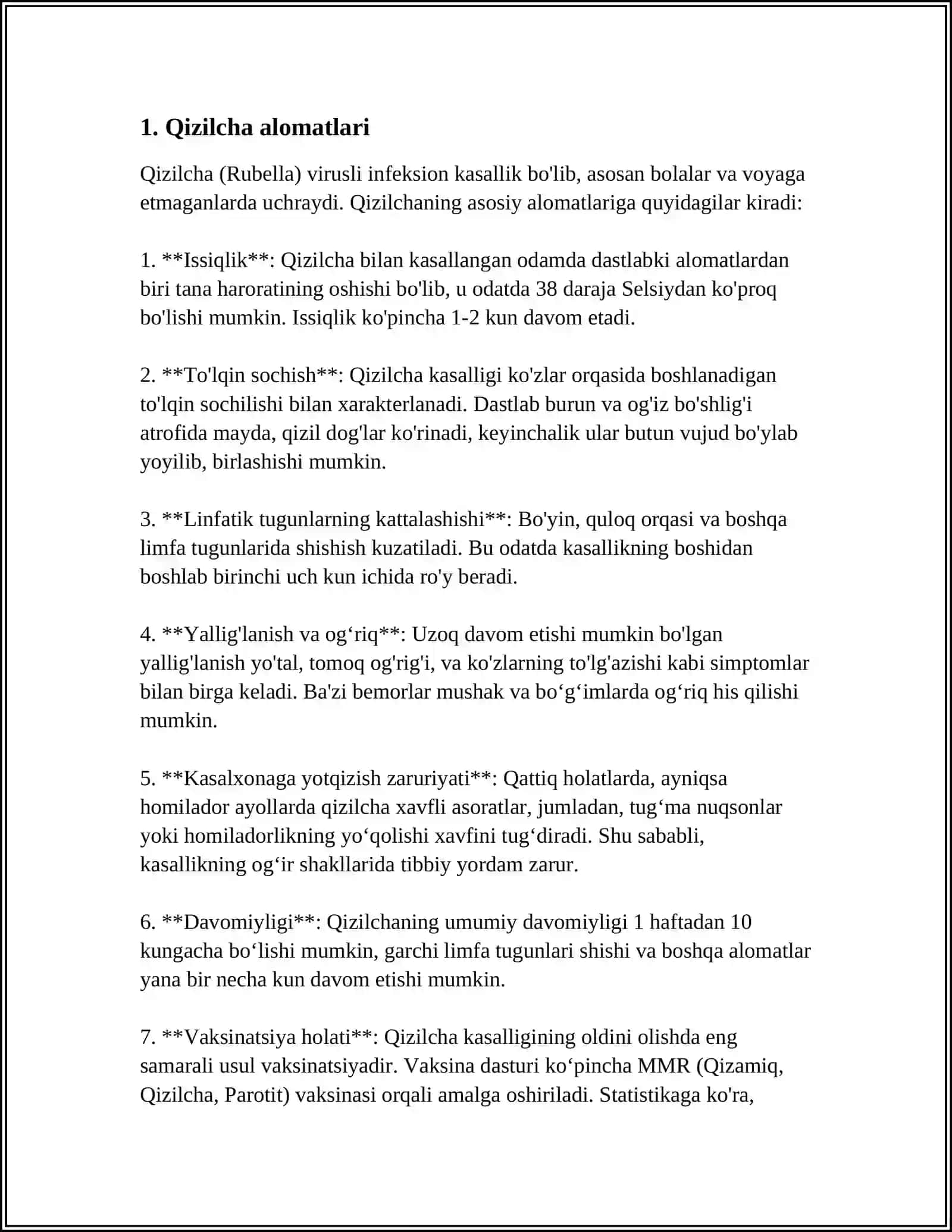 QIZILCHA SABABLARO, BELGILARI DAVOSI 3