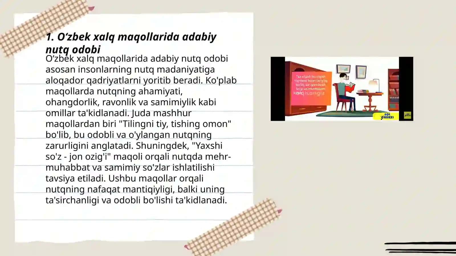 Oʻzbek xalq maqollarida adabiy nutq odobi 3
