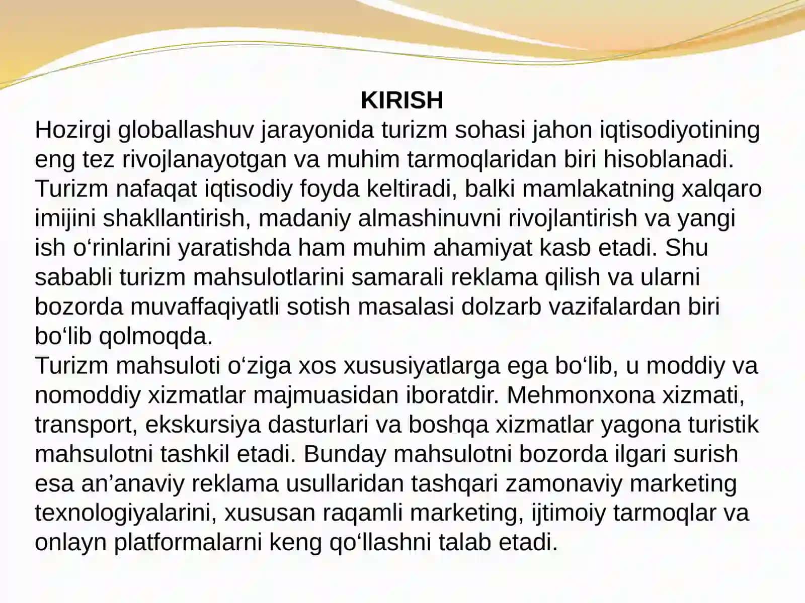 Turizm mahsulotini reklama qilish va sotish 3