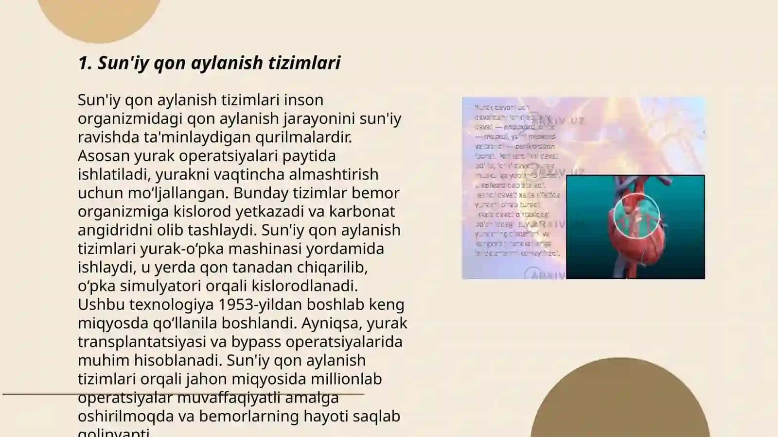 Sun'iy qon aylanish tizimlari 3