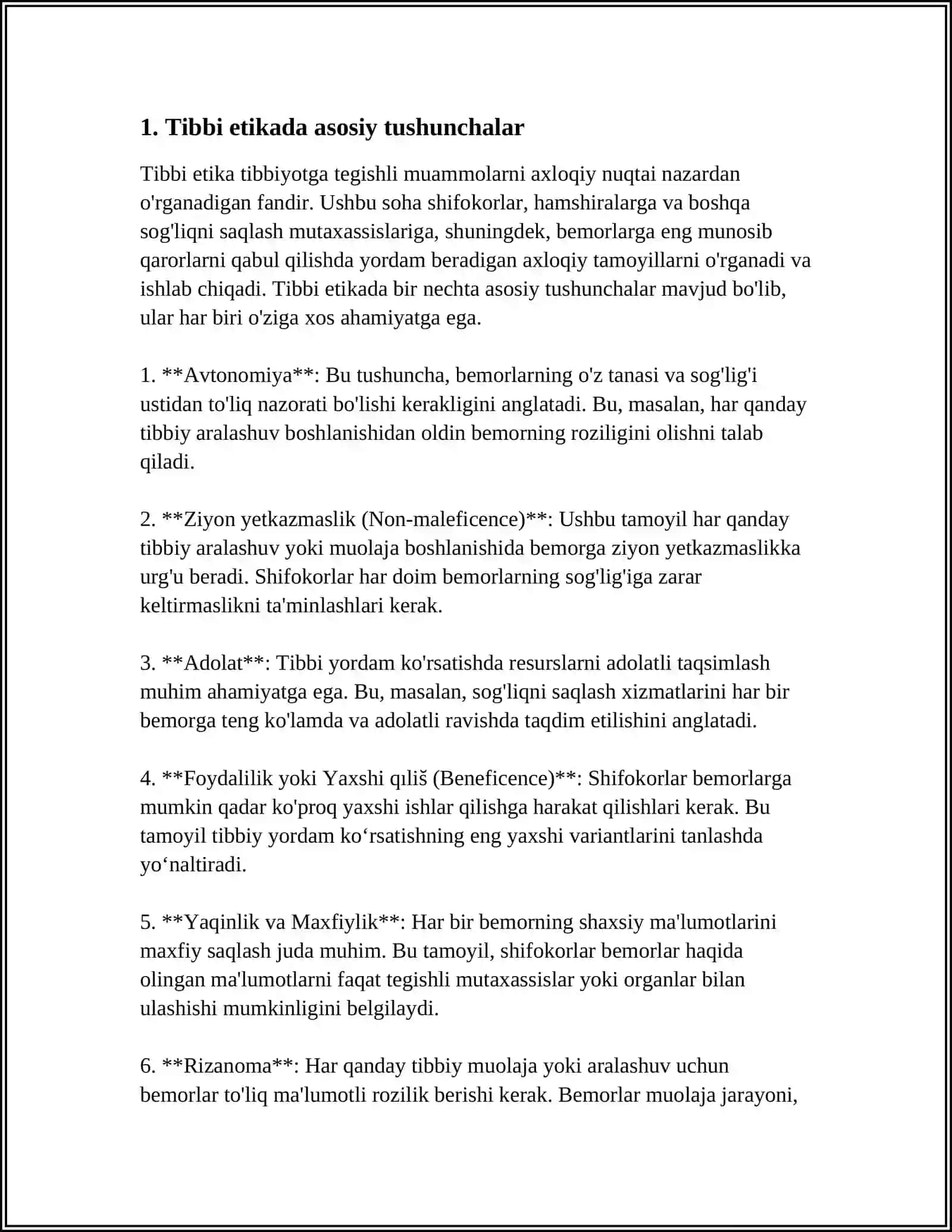 TIBBIY ETIKA ASOSLARI (DEONTOLOGIYA) 3