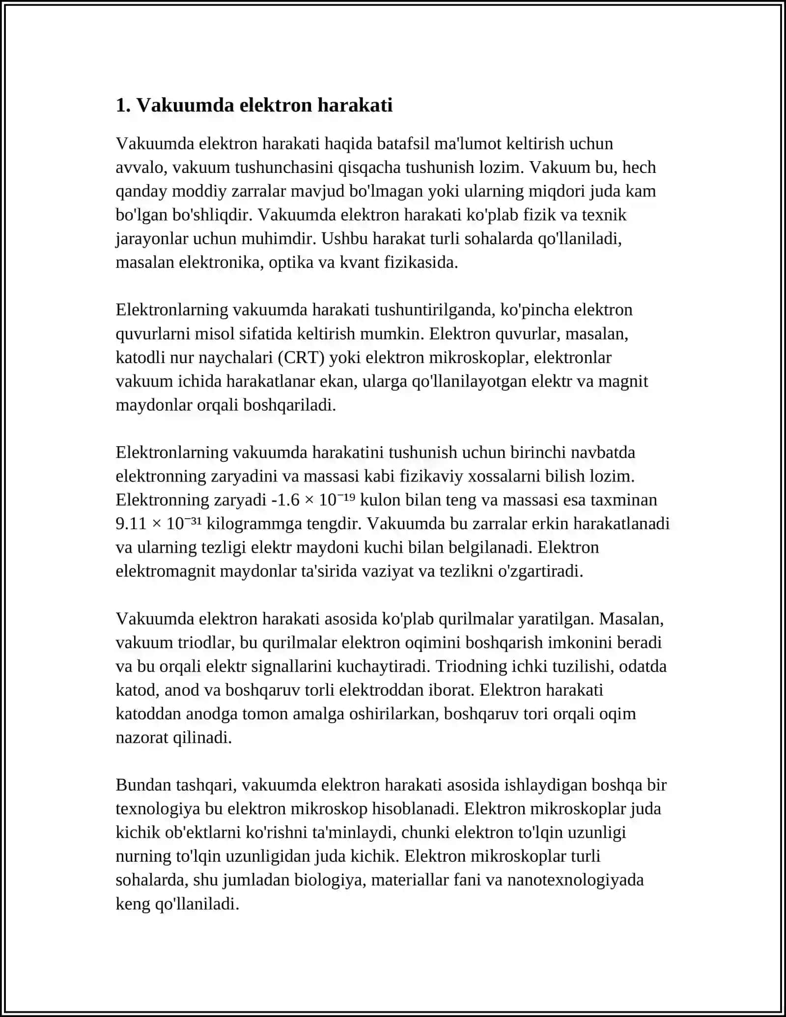 VAKUUMDA ELEKTR TOKI 3