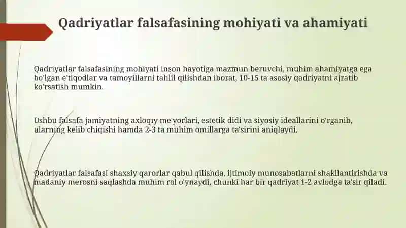 Qadriyatlar falsafasi 3
