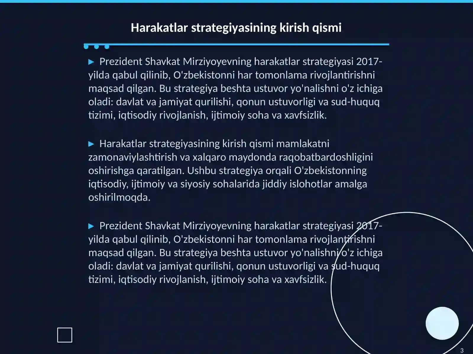 Harakatlar strategiyasi 3