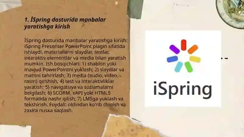 İSpring dasturida manbalar yaratish 3