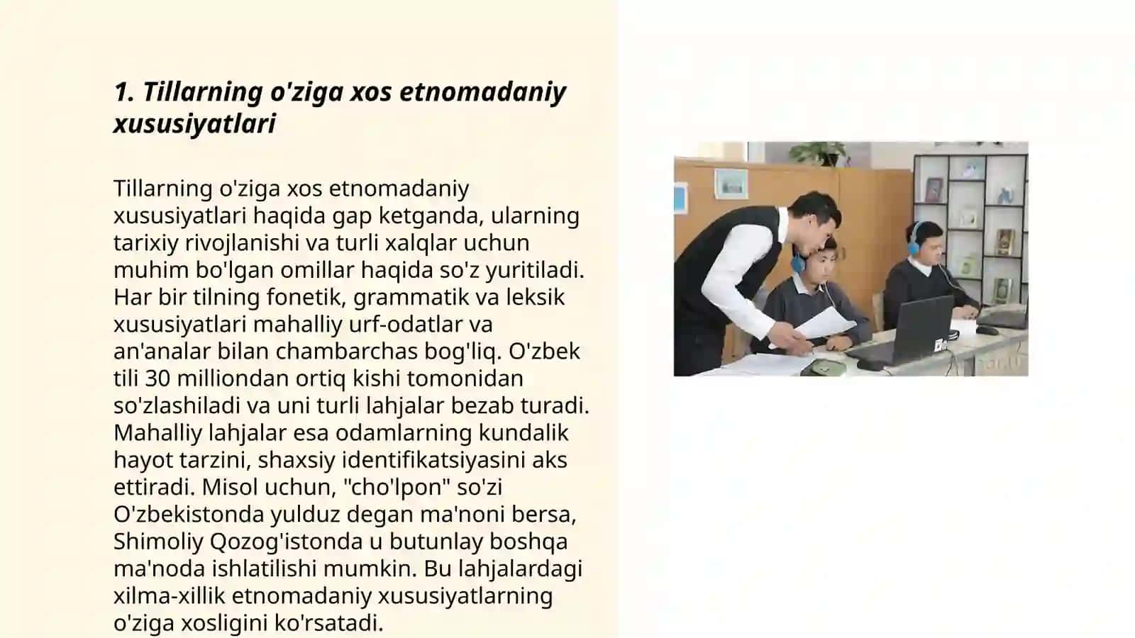 Tillarning o'ziga xos etnomadaniy xususiyatlari 3
