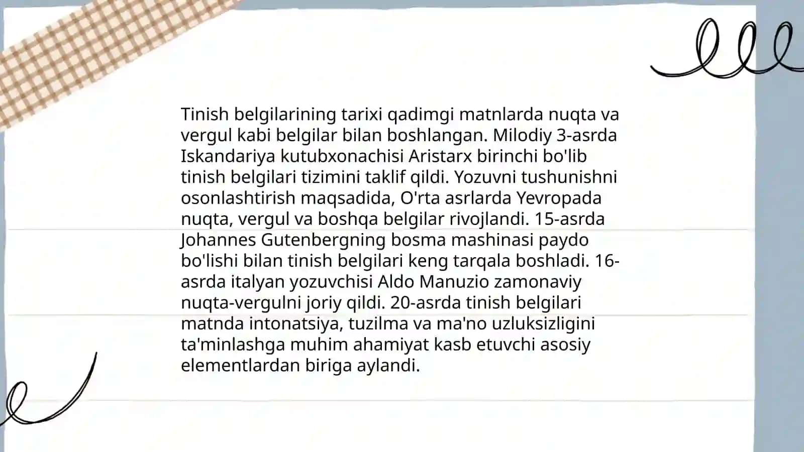 Tinish belgilari 3