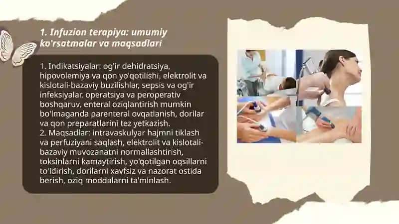 Infuzion terapiya ko'rsatma va qarshi ko'rsatmalar 3