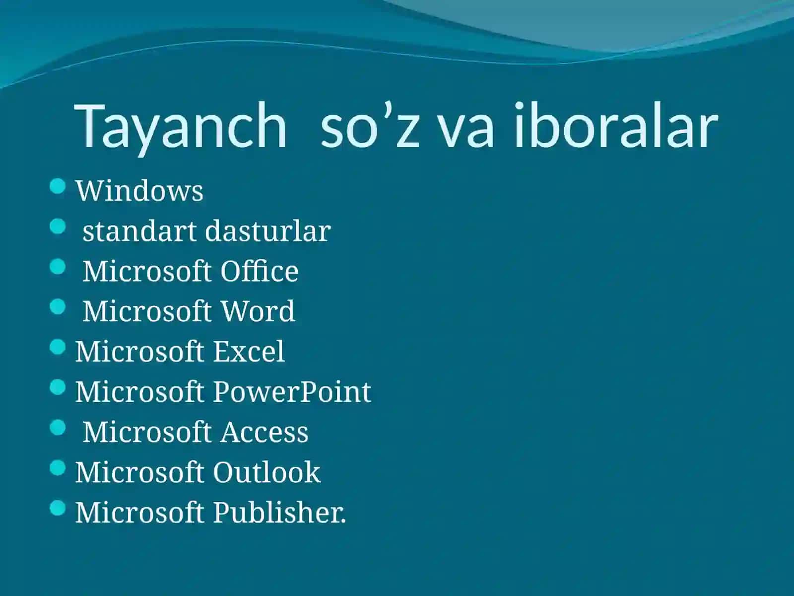 Amaliy dasturlar bilan ishlash texnologiyalari 3